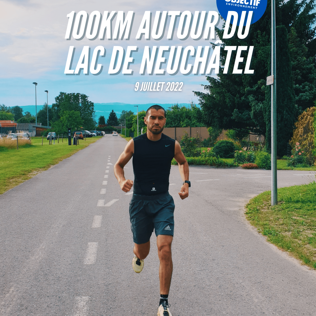 Photo de couverture de la vidéo 100kms autour du lac de Neuchâtel où on voit Bryan Umana en pleine course.
